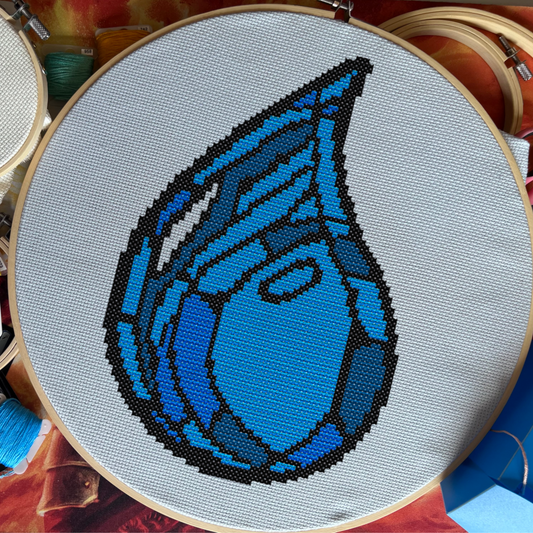 DIGITAL - Blue Mana Symbol Cross Stitch Pattern