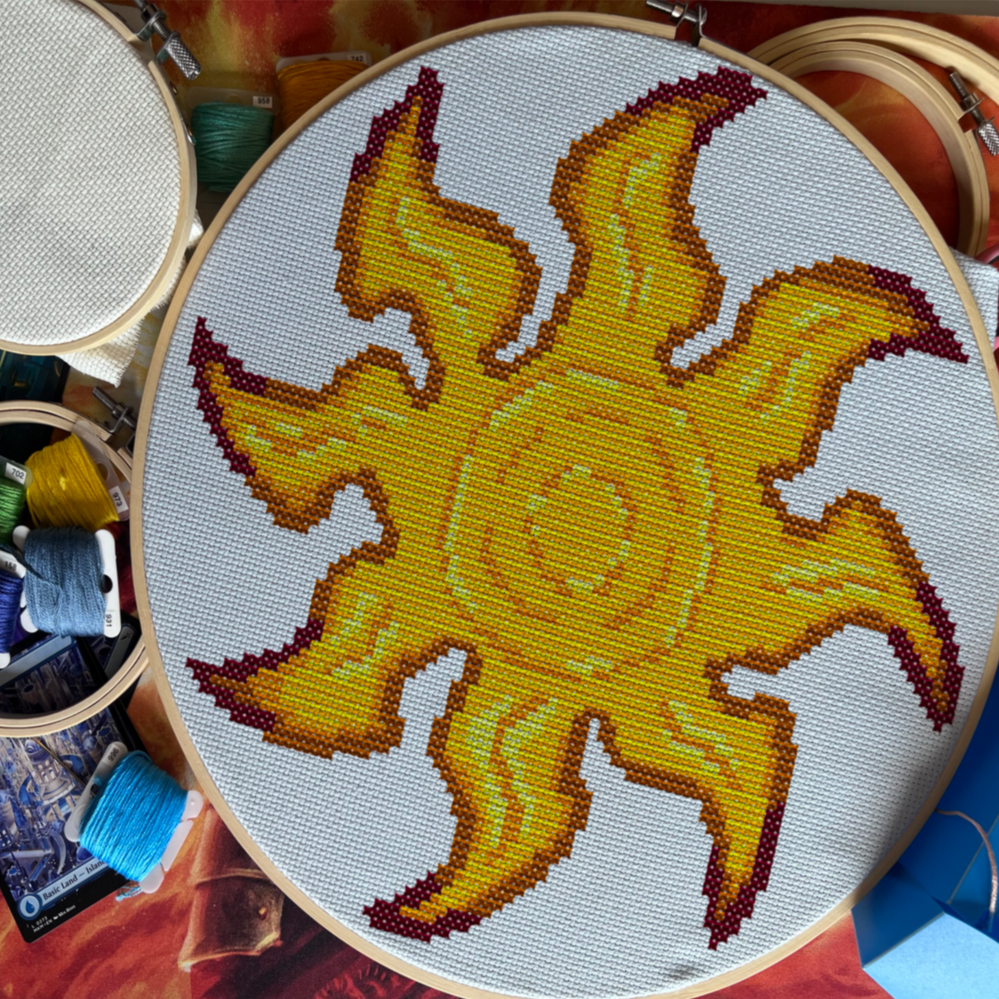 DIGITAL - White Mana Symbol Cross Stitch Pattern