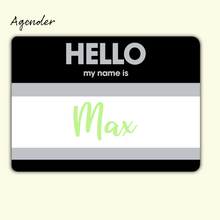 Load image into Gallery viewer, Hello My Name Is Max - Custom Personalized Agender Flag Sticker
