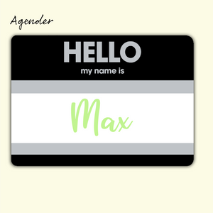 Hello My Name Is Max - Custom Personalized Agender Flag Sticker