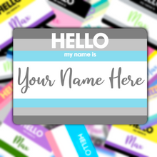 Load image into Gallery viewer, Hello My Name Is Max - Custom Personalized Demiboy Flag Sticker
