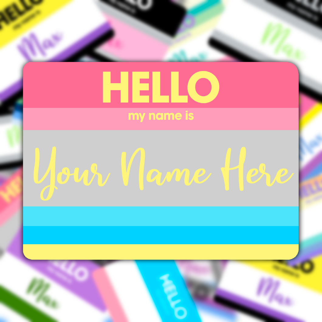 Hello My Name Is Max - Custom Personalized Genderflux Flag Sticker
