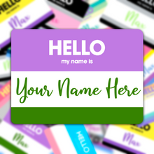 Load image into Gallery viewer, Hello My Name Is Max - Custom Personalized Genderqueer Flag Sticker
