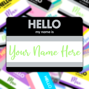 Hello My Name Is Max - Custom Personalized Agender Flag Sticker