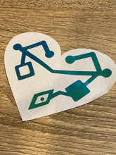Load image into Gallery viewer, She-Ra Inspired Heart of Etheria Vinyl Sticker - Blue &amp; Green Vinyl
