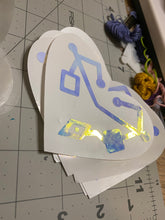 Load image into Gallery viewer, She-Ra Inspired Heart of Etheria Vinyl Sticker - Pink, Purple, Blue Oil Slick
