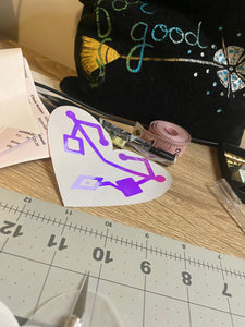 She-Ra Inspired Heart of Etheria Vinyl Sticker - Pink, Purple, Blue Oil Slick